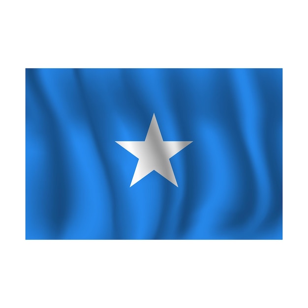 Flag of Somalia wavy flutters in wind with folds 3d