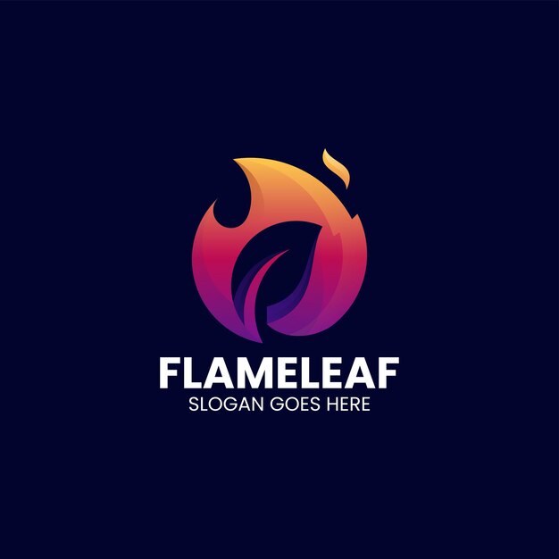 Flame Leaf Gradient Colorful Logo