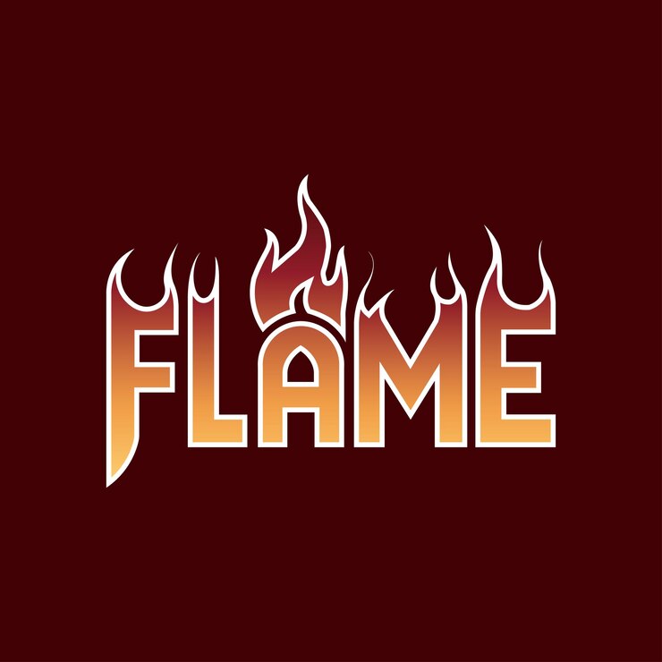 Vector flame typography design efecto de texto ardiente para logotipos, carteles y marcas