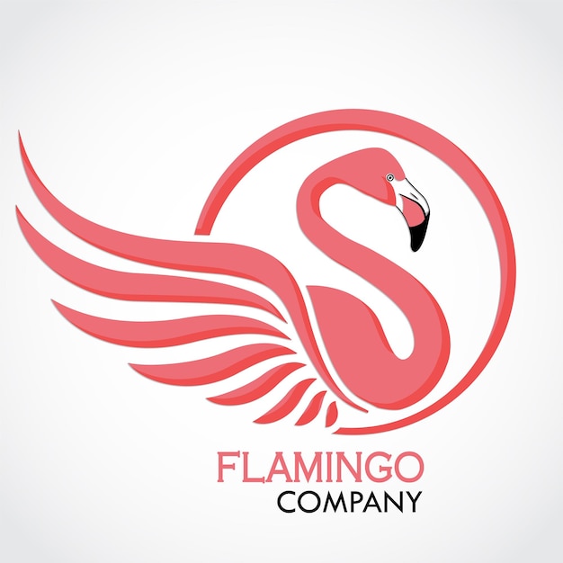flamenco elegante logotipo de marco de círculo de color