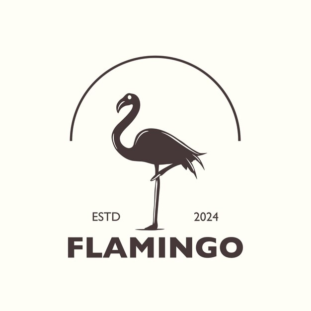 un flamenco está en un fondo blanco con una silueta negra