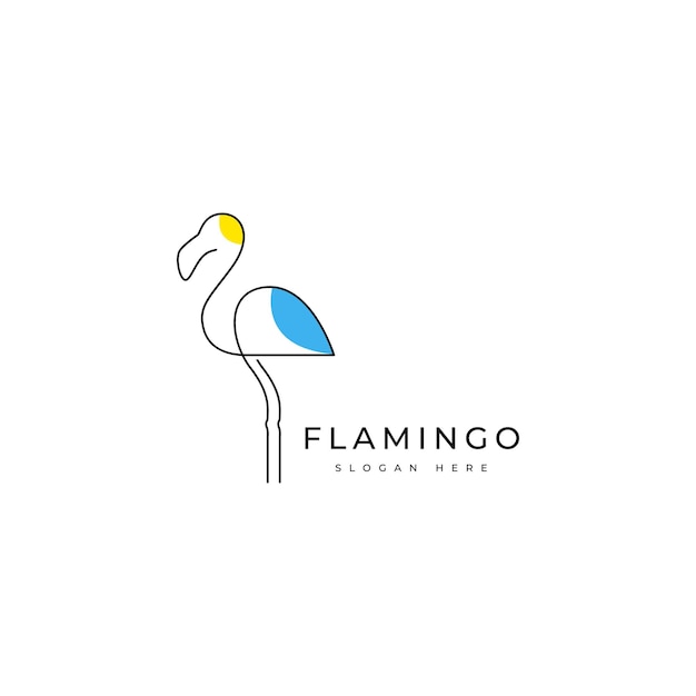 flamenco pájaro belleza animal diseño de logotipo mínimo vector gráfico