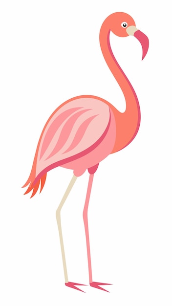 un flamenco rosa con un cuello largo