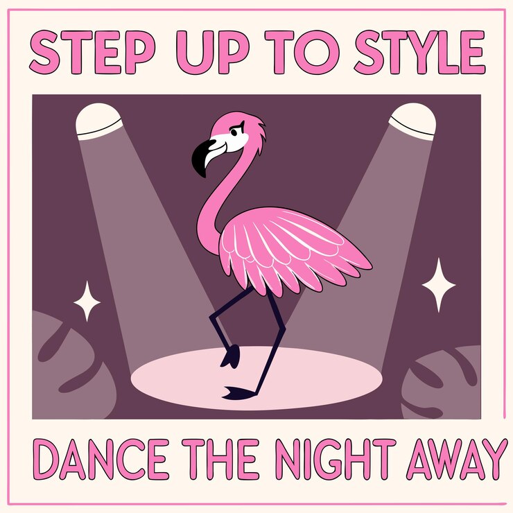 Vector un flamenco rosado con un flamingo rosado en él