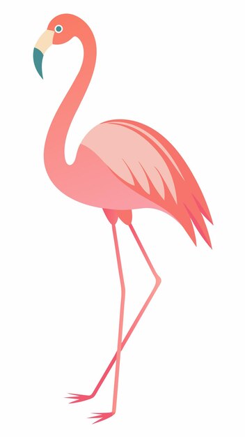 un flamenco rosado con un pico rosado