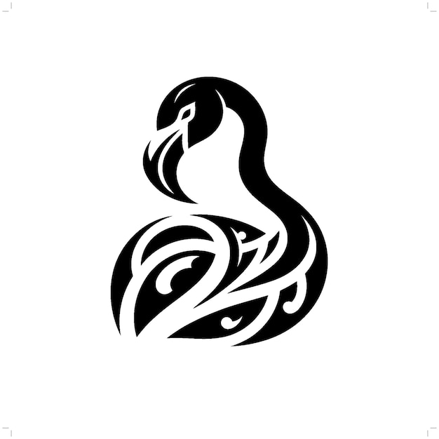 Vector flamenco en el tatuaje tribal moderno arte de líneas abstractas de animales contorno minimalista vector