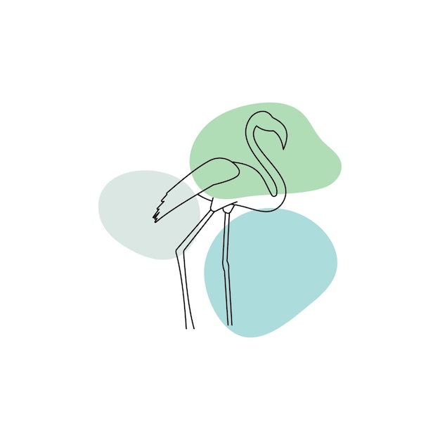 Flamingo línea diseño plantilla icono vector ilustración