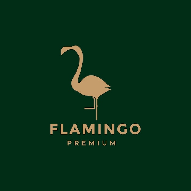 Flamingo logo diseño vector ilustración icono