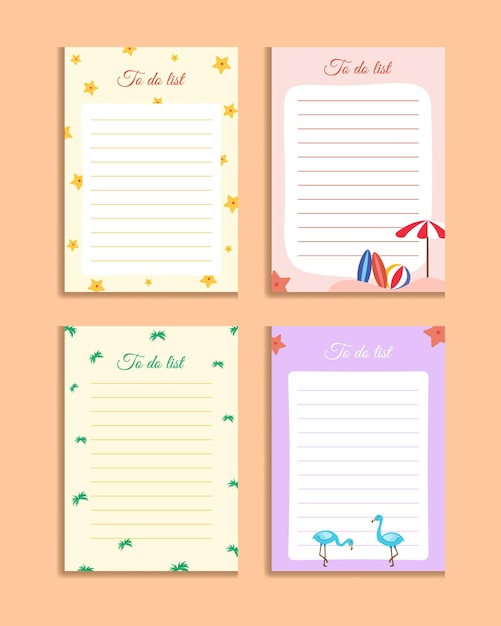 Flamingo to do list template planner con tema de verano