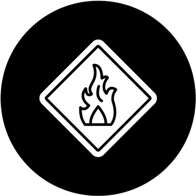 Vector flammable icon style