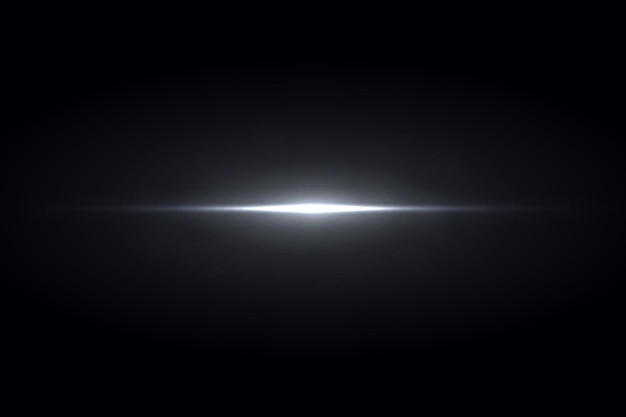 Flare de luz blanca brillante que brilla en el fondo oscuro