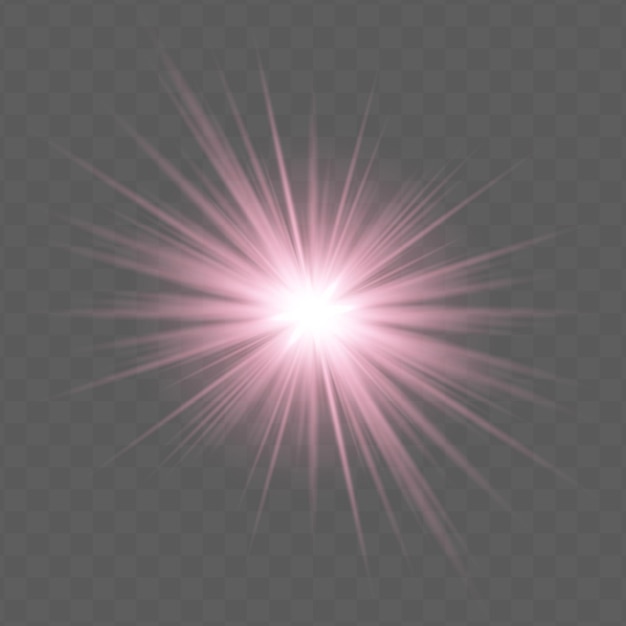 Flare radial rojo con brillante estallido de estrellas gradiente suave y fondo transparente adecuado para proyectos de diseño visual mágico festivo o romántico