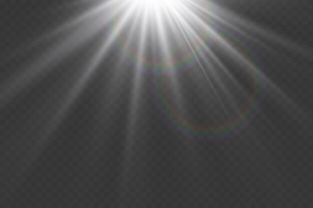 Flash blanco y explosión de estrellas con rayos de luz