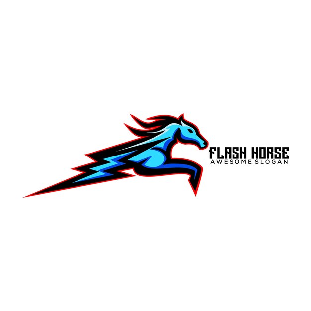 Flash caballo logo diseño mascota colorido