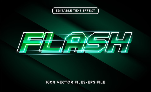 Flash efecto de neón de texto 3d Vector Premium