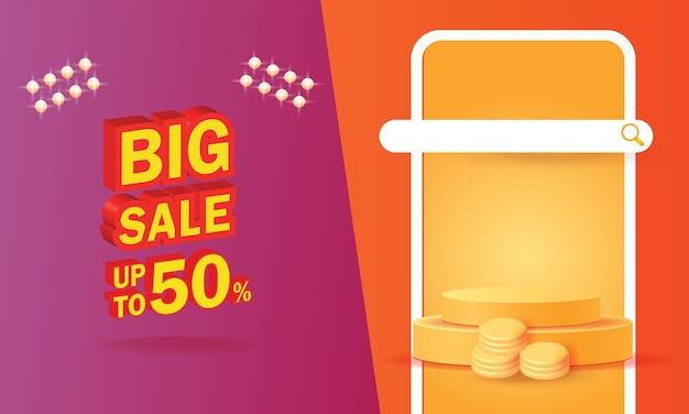flash y gran venta en banner de teléfono compras web publicidad en línea precio de descuento minorista