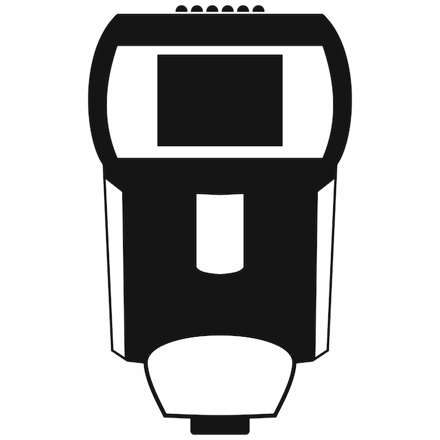 Flash de iluminación para el icono de la cámara en un estilo sencillo sobre un fondo blanco