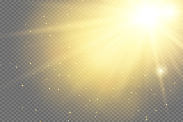 Flash de lente especial, efecto de luz. El flash destella rayos y reflector. illust Luz blanca brillante. Hermosa estrella Luz de los rayos. El sol está a contraluz. Hermosa estrella brillante. Luz del sol. Destello.