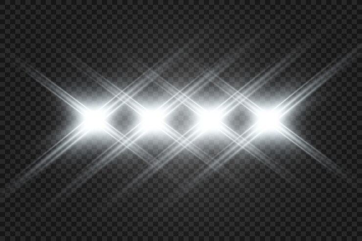 Vector flash de lente especial, efecto de luz. el flash destella rayos y reflector. ilustrar