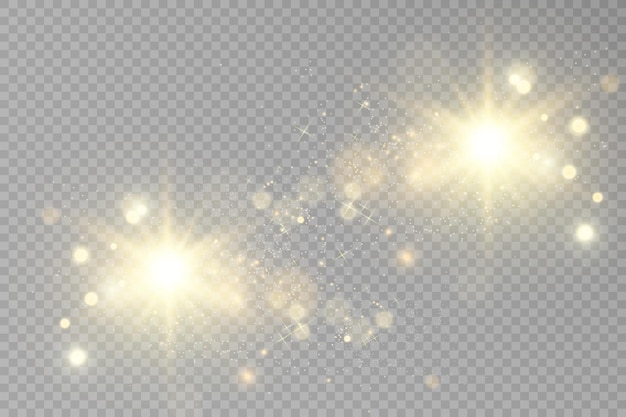 Flash de lente especial, efecto de luz. El flash destella rayos y reflector. ilustrar