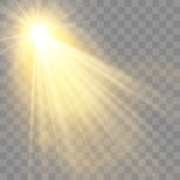 Flash de lente especial, efecto de luz. El flash destella rayos y reflector. Luz blanca brillante. Hermosa estrella La luz de los rayos. El sol está retroiluminado. Brillante hermosa estrella. Luz del sol. Destello.
