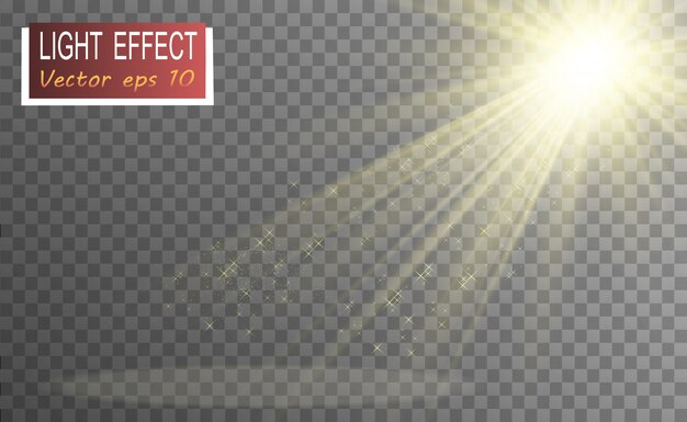 Flash de lente especial, efecto de luz. flash destellos rayos y reflector.