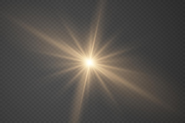 Flash de luz de una estrella y llamarada Efecto de luz de explosión Ilustración vectorial