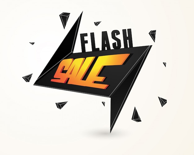 Flash sale banner de papel o diseño de etiquetas.