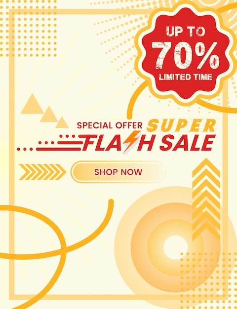Flash Sale Flyer Orange Cream Un póster para super venta flash