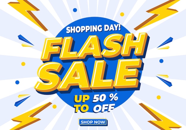 Flash Sale Shopping Poster o banner Diseño de plantilla de banner de Flash Sales para redes sociales y sitios web