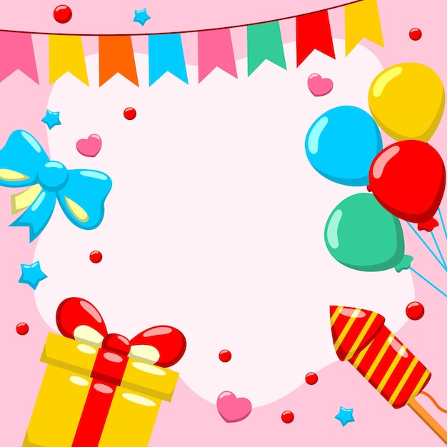 flat design happy birthday event template background