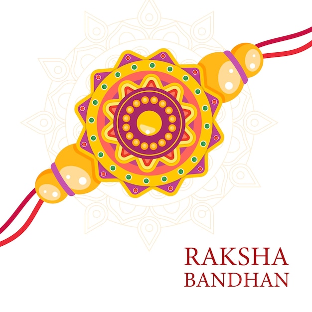flat design illustration to celebrate raksha bandhan festival