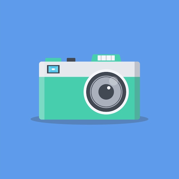 Flat illustration of a vintage camera