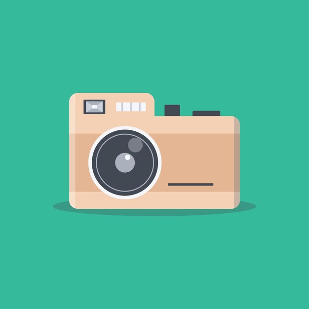 Flat illustration of a vintage camera