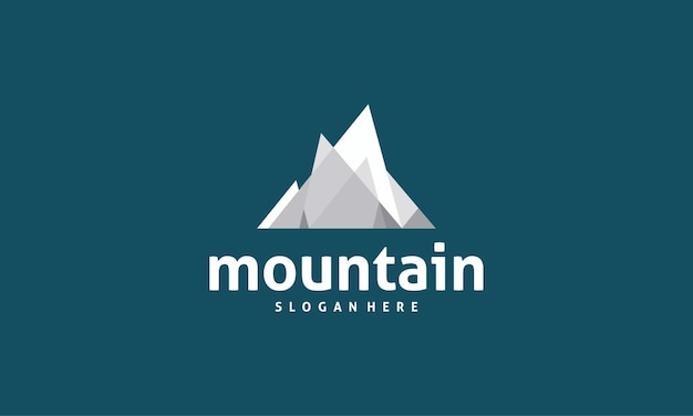 Vector flat mountain logo diseña vector, mountain expedition en plantilla de logotipo de estilo triangular