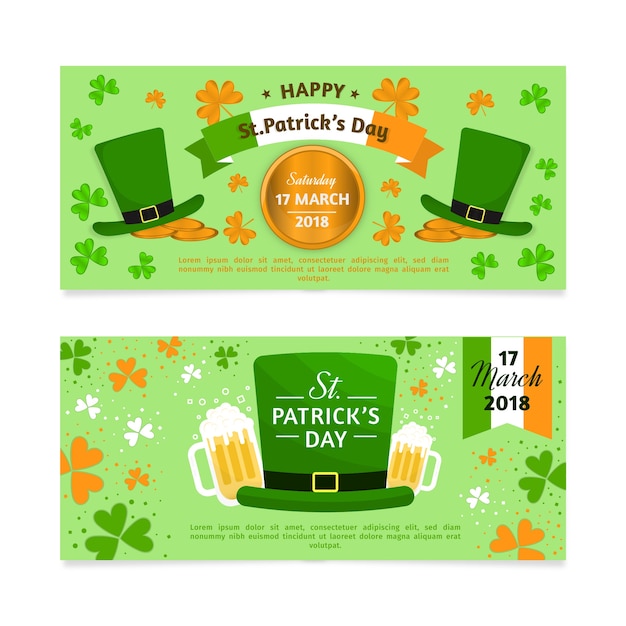 Vector flat st. patrick's banner