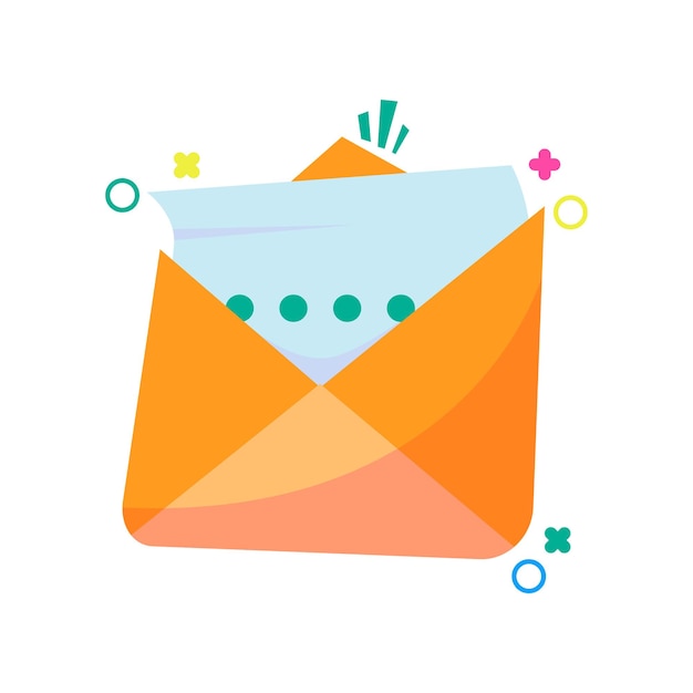 Flat style envelope message icon vector for mail chat message and email app or UI element