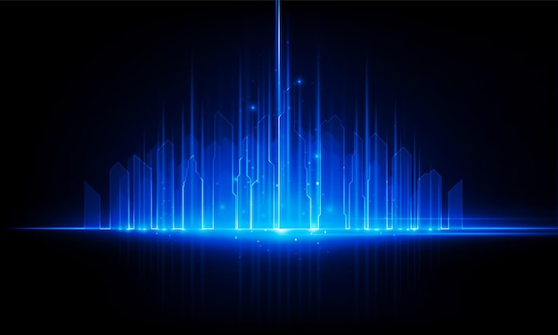 Flecha abstracta hacia arriba de interés fondo de tecnología de luz abierta concepto de comunicación de alta tecnología diseño de vectores de fondo de innovación
