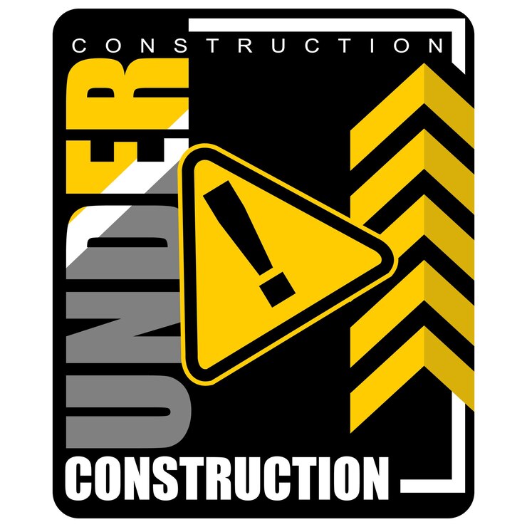 Vector una flecha amarilla que dice construcción en él