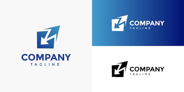 Flecha hacia arriba a la derecha Crecer Crecer Prosperar Mejorar Aumentar la ganancia Plantilla vectorial de diseño de logotipo para empresas