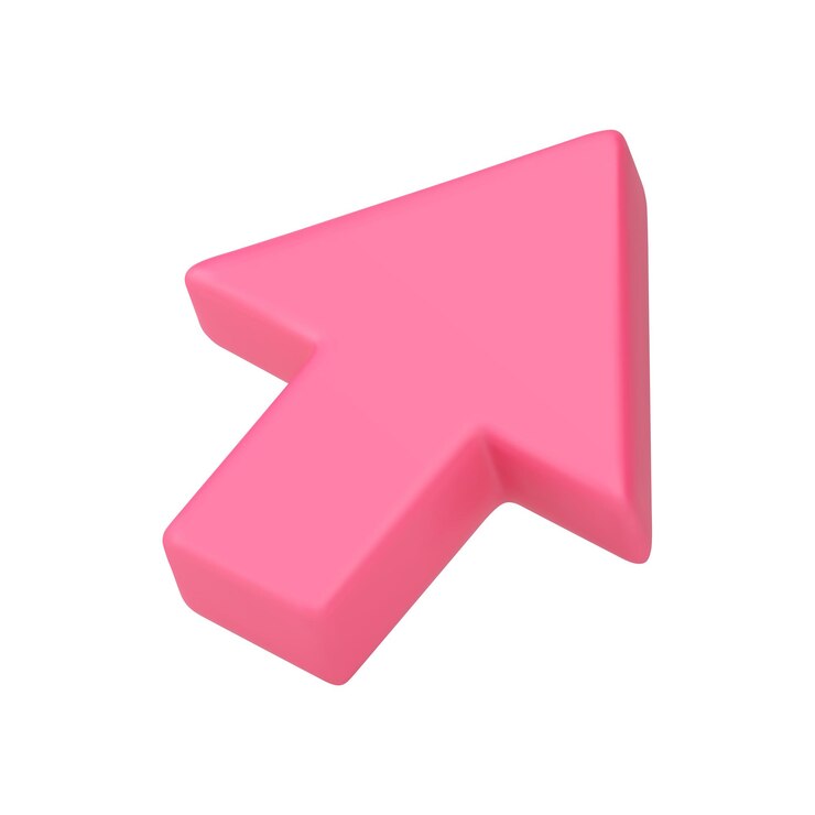 Vector flecha hacia arriba derecha dirección puntero diagonal ciberespacio interfaz marcador 3d icono realista vector
