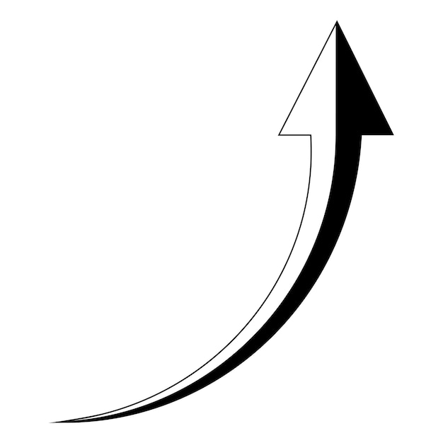 Flecha ascendente en blanco y negro flecha hacia arriba de calificación de tendencia ascendente