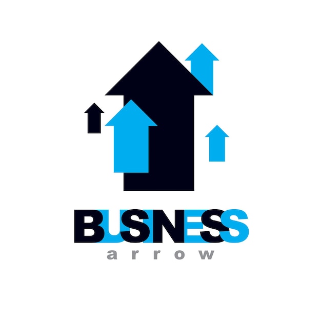 Flecha ascendente vectorial. Logotipo de desarrollo corporativo aislado sobre fondo blanco. Concepto de crecimiento de la empresa.