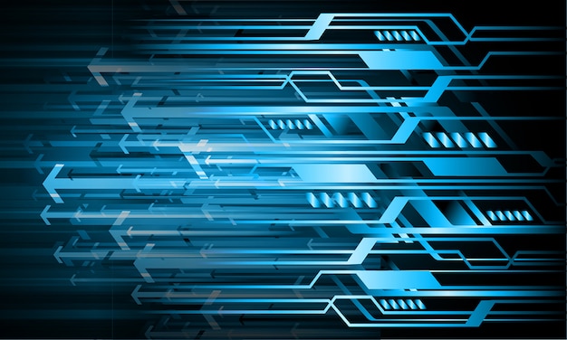 Flecha azul cyber circuit futuro concepto de tecnología de fondo