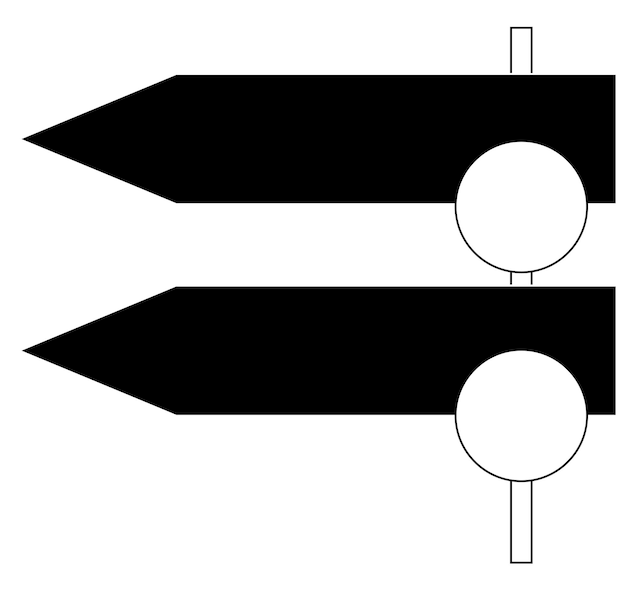 Vector una flecha blanca y negra apunta a la izquierda y la flecha derecha apunta a la derecha.