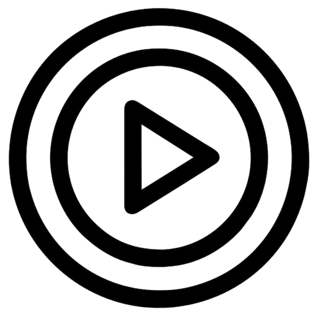 la flecha del botón de reproducción que indica el inicio del icono de reproducción