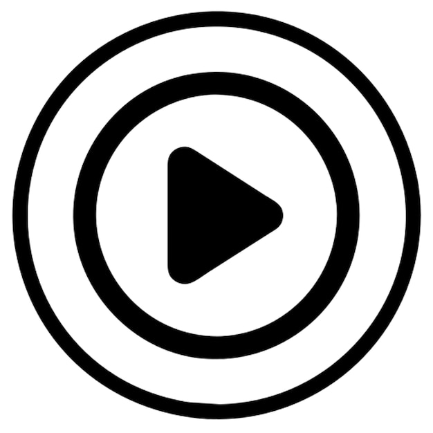 la flecha del botón de reproducción que indica el inicio del icono de reproducción