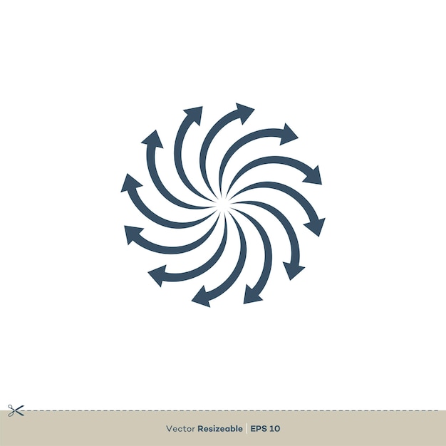 Flecha Círculo Vector Logo Plantilla Ilustración Diseño Vector EPS 10