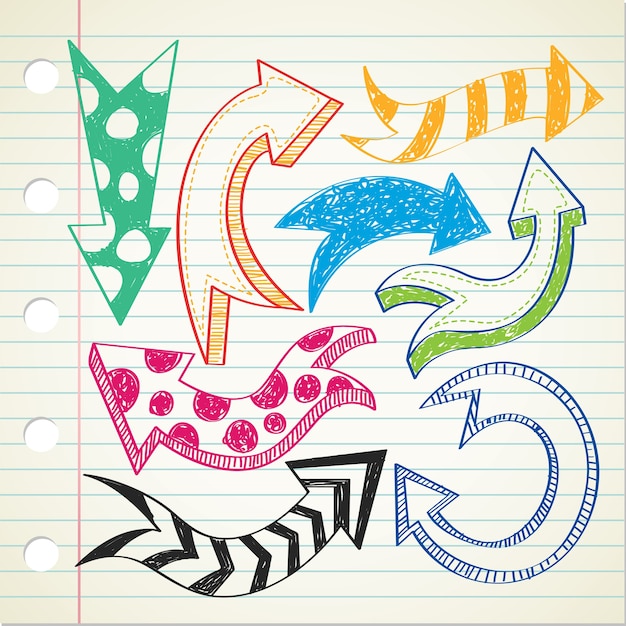 flecha de colores doodle