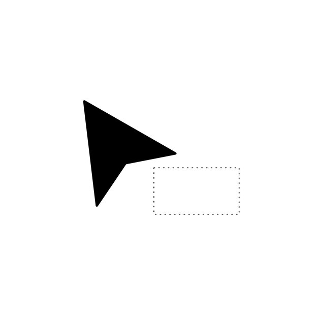 Flecha del cursor que apunta a un cuadro de selección